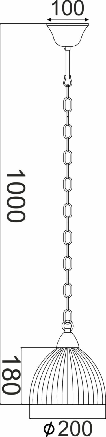 ΚΡΕΜΑΣΤΟ ΡΙΓΩΤΟ ΓΥΑΛΙ Φ20CM 1ΧΕ27 MANOLIA ACA DECOR – AD5001S