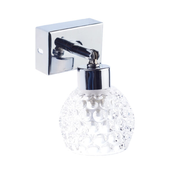 Απλίκα Φωτιστικό Τοίχου/Οροφής 1ΧG9 Μεταλλικό Χρώμιο Κρυσταλιζέ Διάφανο Γυαλί ACA DECOR   – AD757141