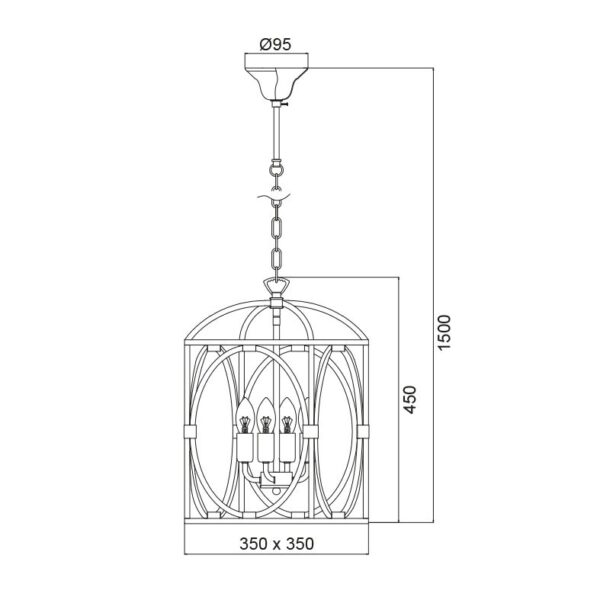 Κρεμαστό Φωτιστικό Οροφής 4xE14 Μεταλλικό Λευκό-Χρυσό ACA DECOR – AD80264