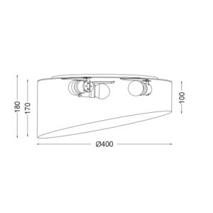 Φωτιστικό Οροφής Πλαφονιέρα 3xE27 Ø400 Υφασμάτινο Καπέλο Μαύρο ACA DECOR – AD8030BK