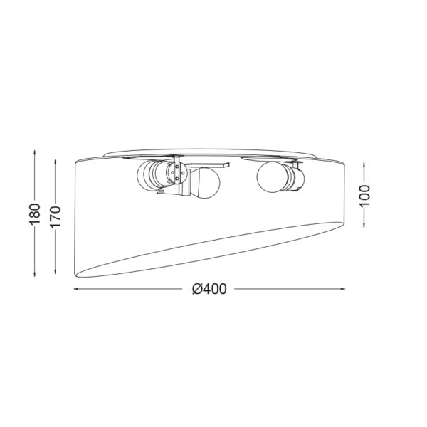 Φωτιστικό Οροφής Πλαφονιέρα 3xE27 Ø400 Υφασμάτινο Καπέλο Μαύρο ACA DECOR – AD8030BK