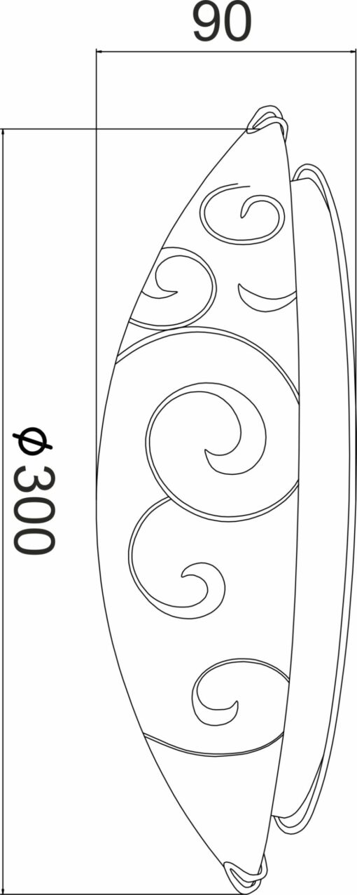 ΠΛΑΦΟΝΙΕΡΑ ΛΕΥΚΗ ΜΕ ΣΧΕΔΙΑ Φ30CM 2ΧE27 CHAPLIN ACA DECOR – AD994706