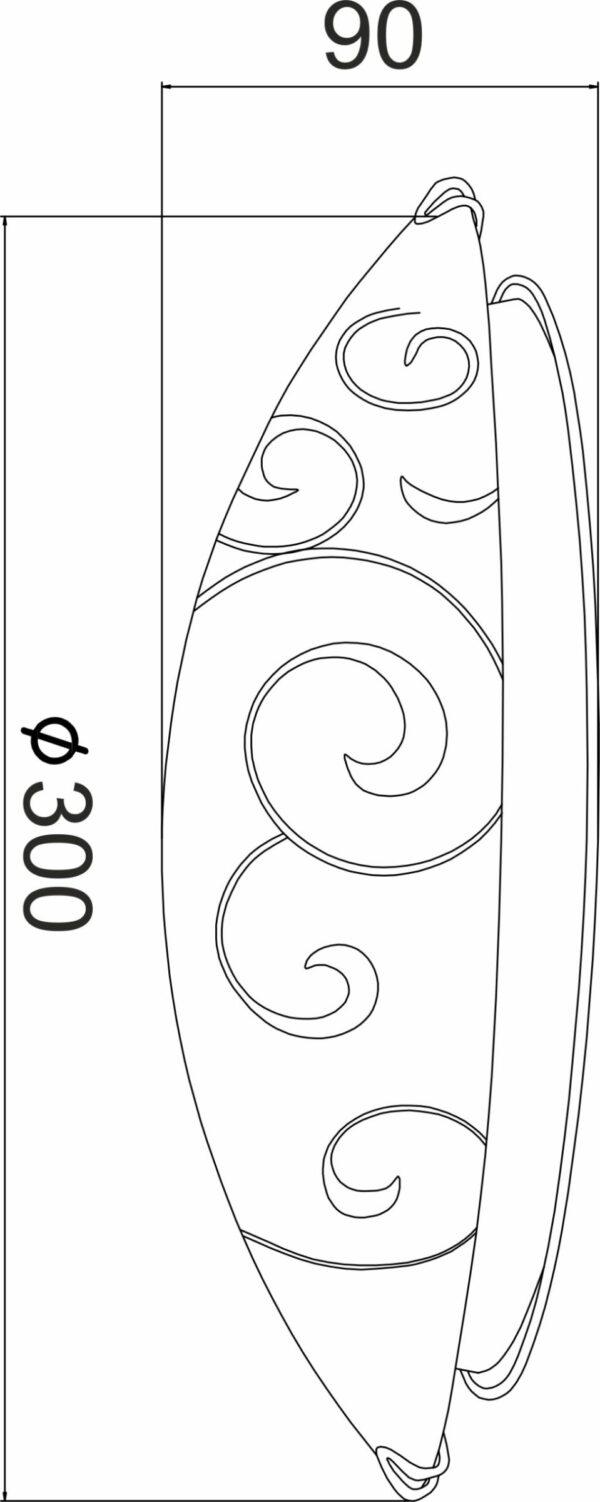 ΠΛΑΦΟΝΙΕΡΑ ΛΕΥΚΗ ΜΕ ΣΧΕΔΙΑ Φ30CM 2ΧE27 CHAPLIN ACA DECOR – AD994706