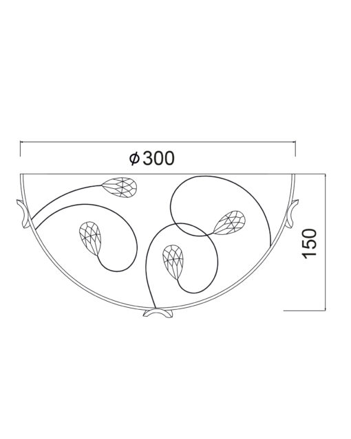 ΑΠΛΙΚΑ 1ΧΕ27 ΜΕ ΚΡΥΣΤΑΛΛΟ Φ30CM ANYA ACA DECOR – AD998050