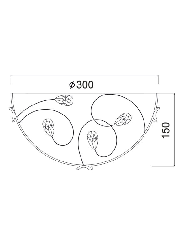 ΑΠΛΙΚΑ 1ΧΕ27 ΜΕ ΚΡΥΣΤΑΛΛΟ Φ30CM ANYA ACA DECOR – AD998050
