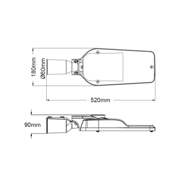 LED STREET LUMINAIRE 120W 16800LM 4000K 150⁰ x 75⁰ CLASS II IP66 10kV 230V AC IP66 ACA – ALIX12040