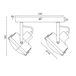 ΕΠΙΤΟΙΧΟ ΦΩΤΙΣΤΙΚΟ 2ΧGU10 ΓΚΡΙ ΜΕΤΑΛΛΙΚΟ 31X12X19CM MORFEAS ACA DECOR  – AR1722W31G