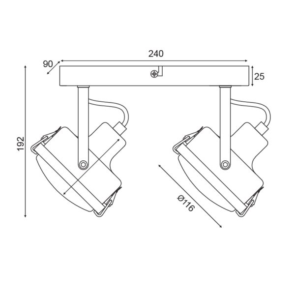 ΕΠΙΤΟΙΧΟ ΦΩΤΙΣΤΙΚΟ 2ΧGU10 ΓΚΡΙ ΜΕΤΑΛΛΙΚΟ 31X12X19CM MORFEAS ACA DECOR  – AR1722W31G