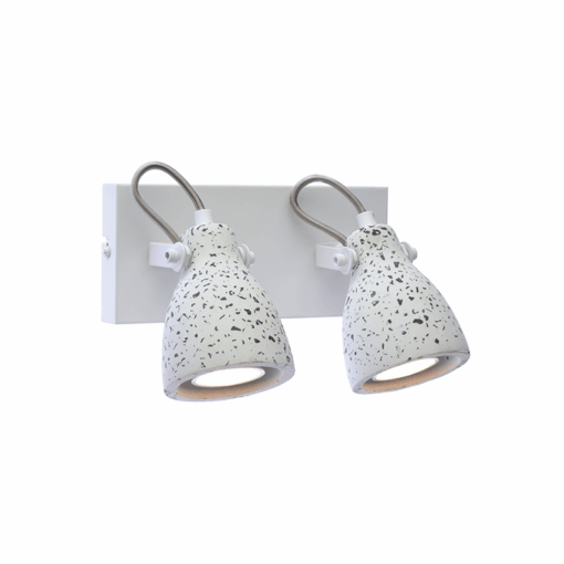 ΕΠΙΤΟΙΧΟ ΦΩΤΙΣΤΙΚΟ 2ΧGU10 ΛΕΥΚΟ TERRAZZO 23X15X18CM DINO ACA DECOR  – AR1822W23WT