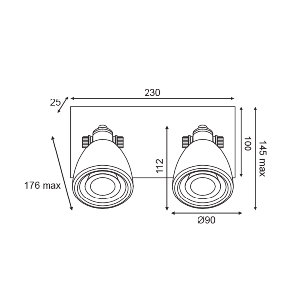 ΕΠΙΤΟΙΧΟ ΦΩΤΙΣΤΙΚΟ 2ΧGU10 ΛΕΥΚΟ TERRAZZO 23X15X18CM DINO ACA DECOR  – AR1822W23WT