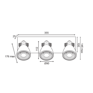 ΕΠΙΤΟΙΧΟ ΦΩΤΙΣΤΙΚΟ 3ΧGU10 ΛΕΥΚΟ TERRAZZO 36X15X18CM DINO ACA DECOR  – AR1823W36WT