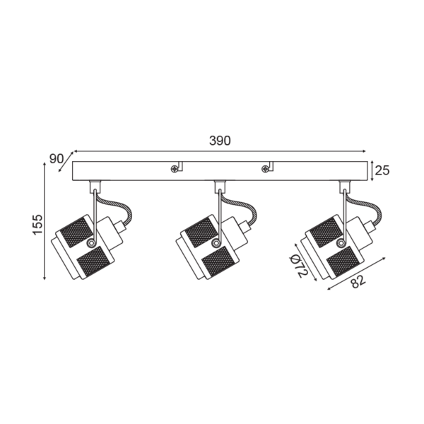ΕΠΙΤΟΙΧΙΟ ΦΩΤΙΣΤΙΚΟ 3ΧGU10 ΓΚΡΙ ΜΕΤΑΛΛΙΚΟ 43Χ10Χ16CM KRYPTON ACA DECOR   – AR2093W43G