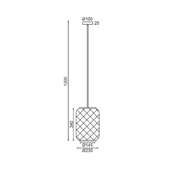 ΚΡΕΜΑΣΤΟ ΦΩΤΙΣΤΙΚΟ 1ΧΕ27 ΜΠΑΜΠΟΥ D23XH120CM SAHARA ACA DECOR  – AR3191P34NB