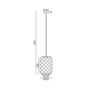 ΚΡΕΜΑΣΤΟ ΦΩΤΙΣΤΙΚΟ 1ΧΕ27 ΜΠΑΜΠΟΥ D23XH120CM SAHARA ACA DECOR  – AR3191P34NB