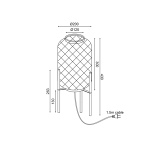 ΕΠΙΤΡΑΠΕΖΙΟ ΦΩΤΙΣΤΙΚΟ 1ΧΕ27 ΜΠΑΜΠΟΥ D20XH43CM SAHARA ACA DECOR  – AR3191T43NB