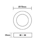 LED Πάνελ Στρογγυλό Επιφανειακό 12W Φυσικό 4000Κ ø170 ACA – ARCA1240RW