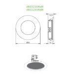 LED Πάνελ Στρογγυλό Νίκελ Ματ 2W ACA Θερμό 3000K IP44 – ARED230RNM