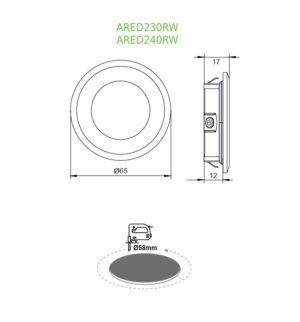 LED Πάνελ Στρογγυλό Λευκό 2W ACA Θερμό 3000K IP44 – ARED230RW