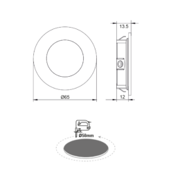 LED Πάνελ Στρογγυλό Νίκελ Ματ 2W 6000K 170Lm 230V AC 100° Ra80 ACA – ARED260RNM
