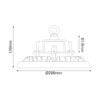 LED Καμπάνα Μαύρη ASTREK DIM 1-10V 150W 22500lm 5000K 90° IP65 ACA – ASTREK15050H