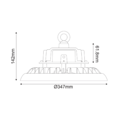 LED Καμπάνα Μαύρη ASTREK DIM 1-10V 200W 30000lm 5000K 90° IP65 ACA – ASTREK20050H