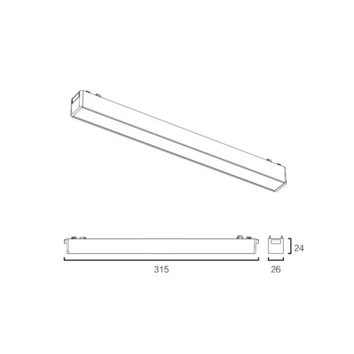 Sun Light ΦΩΤΙΣΤΙΚΑ-ΓΡΑΜΜΙΚΑ-ΜΑΓΝΗΤΙΚΗΣ ΡΑΓΑΣ-48V-ΜΑΥΡΟ ΧΡΩΜΑ-ARION-10FL-SM