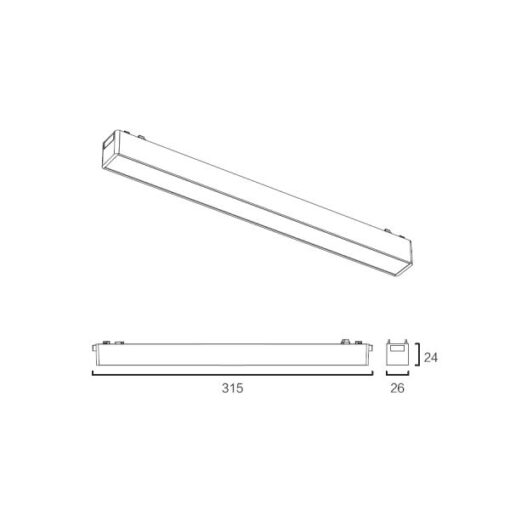 Sun Light ΦΩΤΙΣΤΙΚΑ-ΓΡΑΜΜΙΚΑ-ΜΑΓΝΗΤΙΚΗΣ ΡΑΓΑΣ-48V-ΜΑΥΡΟ ΧΡΩΜΑ-ARION-10FL