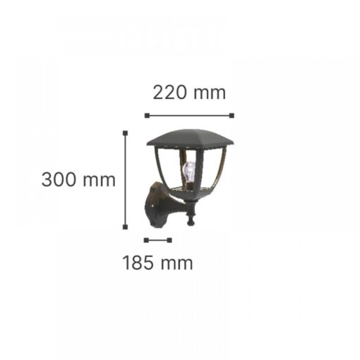 it-Lighting Avalanche 1xE27 Outdoor Wall Lamp Black D:22cmx30cm (80201214)