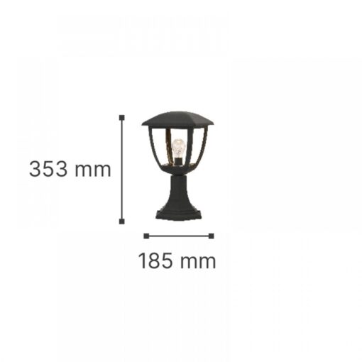 it-Lighting Avalanche 1xE27 Outdoor Stand Light Black D:35.3cmx18.5cm (80400214)