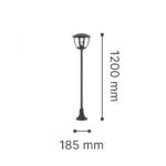 it-Lighting Avalanche 1xE27 Outdoor Pole Light Black D:120cmx18.5cm (80500114)