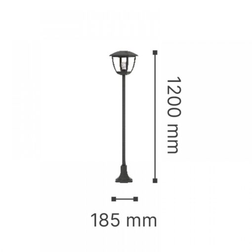 it-Lighting Avalanche 1xE27 Outdoor Pole Light Black D:120cmx18.5cm (80500114)
