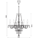 ACA DECOR  – Κρεμαστό Φωτιστικό 6ΧΕ14 Διάφανο Κρύσταλλο + Χρυσό Μεταλλικό Φ64ΧΗ160cm