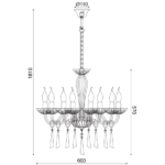 ACA DECOR  – Κρεμαστό Φωτιστικό 8ΧΕ14 Διάφανο Κρύσταλλο + Χρυσό Μέταλλο Φ60ΧΗ181cm