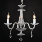 ACA DECOR   – Κρεμαστό Φωτιστικό 3ΧΕ14 Διάφανο Κρύσταλλο + Χρώμιο Μέταλλο Φ49ΧΗ173cm