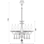 ACA DECOR  – Κρεμαστό Φωτιστικό 6ΧΕ14 Διάφανο Κρύσταλλο + Χρώμιο Μέταλλο Φ53ΧH173cm