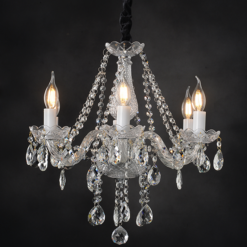 ACA DECOR  – Κρεμαστό Φωτιστικό 6ΧΕ14 Διάφανο Κρύσταλλο + Χρώμιο Μέταλλο Φ51ΧH162cm