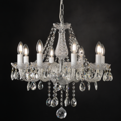 ACA DECOR  – Κρεμαστό Φωτιστικό 8ΧΕ14 Διάφανο Κρύσταλλο + Χρώμιο Μέταλλο Φ57ΧΗ162cm
