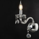 ACA DECOR   – Επίτοιχο Φωτιστικό 1ΧΕ14 Φιμέ Κρύσταλλο + Χρώμιο Μέταλλο 20X32cm