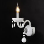 ACA DECOR   – Επίτοιχο Φωτιστικό 1ΧΕ14 Λευκό Κρύσταλλο + Χρώμιο Μέταλλο 20X32cm