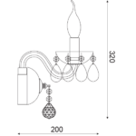 ACA DECOR   – Επίτοιχο Φωτιστικό 1ΧΕ14 Λευκό Κρύσταλλο + Χρώμιο Μέταλλο 20X32cm