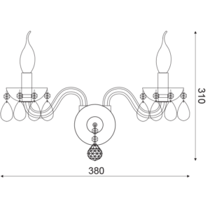 ACA DECOR   – Επίτοιχο Φωτιστικό 2ΧΕ14 Λευκό Κρύσταλλο + Χρώμιο Μέταλλο 38X31cm