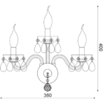 ACA DECOR   – Επίτοιχο Φωτιστικό 3ΧΕ14 Λευκό Κρύσταλλο + Χρώμιο Μέταλλο 38X40cm
