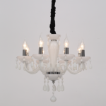 ACA DECOR  – Κρεμαστό Φωτιστικό 8ΧΕ14 Λευκό Κρύσταλλο + Χρώμιο Μέταλλο Φ49ΧΗ168cm