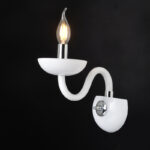 ACA DECOR   – Επίτοιχο Φωτιστικό 1ΧΕ14 Λευκό Κρύσταλλο + Χρώμιο Μέταλλο 22X30cm