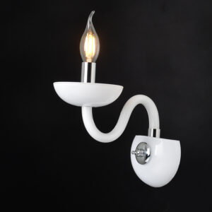 ACA DECOR   – Επίτοιχο Φωτιστικό 1ΧΕ14 Λευκό Κρύσταλλο + Χρώμιο Μέταλλο 22X30cm