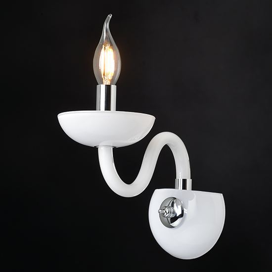 ACA DECOR   – Επίτοιχο Φωτιστικό 1ΧΕ14 Λευκό Κρύσταλλο + Χρώμιο Μέταλλο 22X30cm