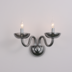 ACA DECOR   – Επίτοιχο Φωτιστικό 2ΧΕ14 Φιμέ Κρύσταλλο + Χρώμιο Μέταλλο 40X30cm