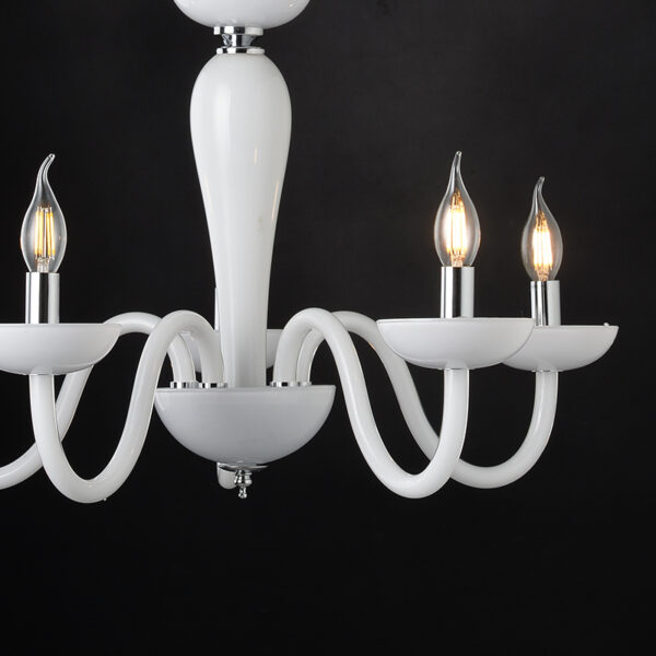 ACA DECOR  – Κρεμαστό Φωτιστικό 5ΧΕ14 Λευκό Κρύσταλλο + Χρώμιο Μέταλλο Φ69ΧΗ168cm