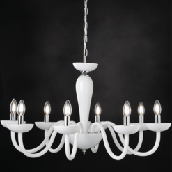 ACA DECOR  – Κρεμαστό Φωτιστικό 8ΧΕ14 Λευκό Κρύσταλλο + Χρώμιο Μέταλλο Φ79ΧΗ168cm