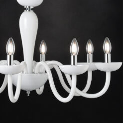 ACA DECOR  – Κρεμαστό Φωτιστικό 8ΧΕ14 Λευκό Κρύσταλλο + Χρώμιο Μέταλλο Φ79ΧΗ168cm